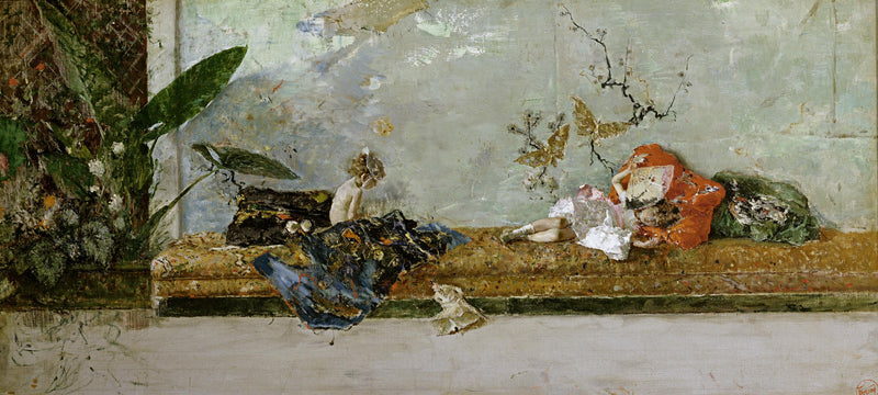Les enfants du peintre dans la chambre japonaise - Mariano Fortuny Marsal