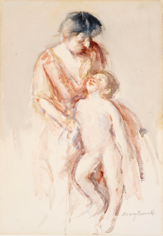 Reproduction du tableau « Femme avec un garçon nu à sa gauche - Mary Cassatt » par Alpha Reproduction en peinture à l’huile