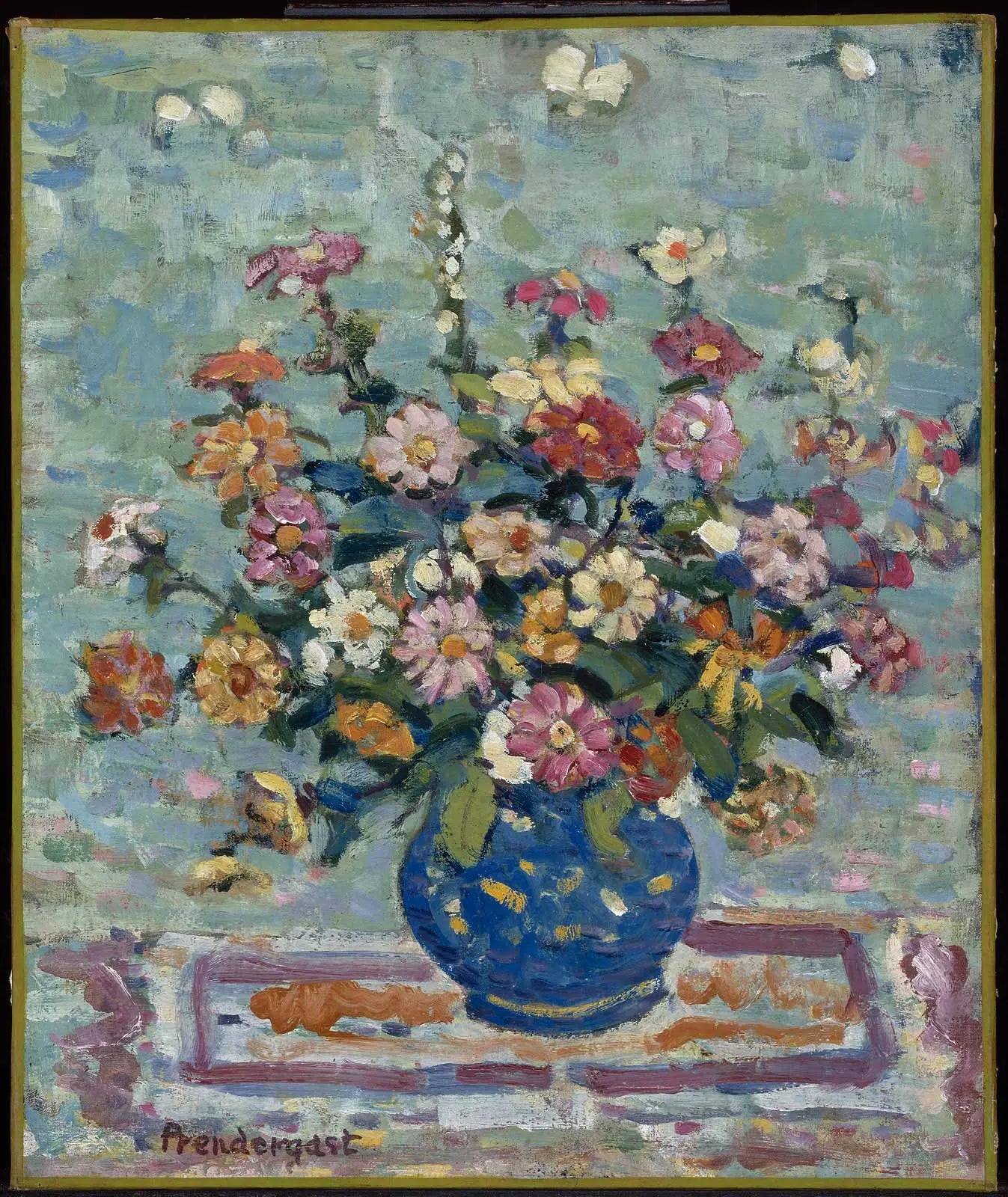Fleurs dans un vase bleu - Maurice Prendergast - Alpha Reproduction