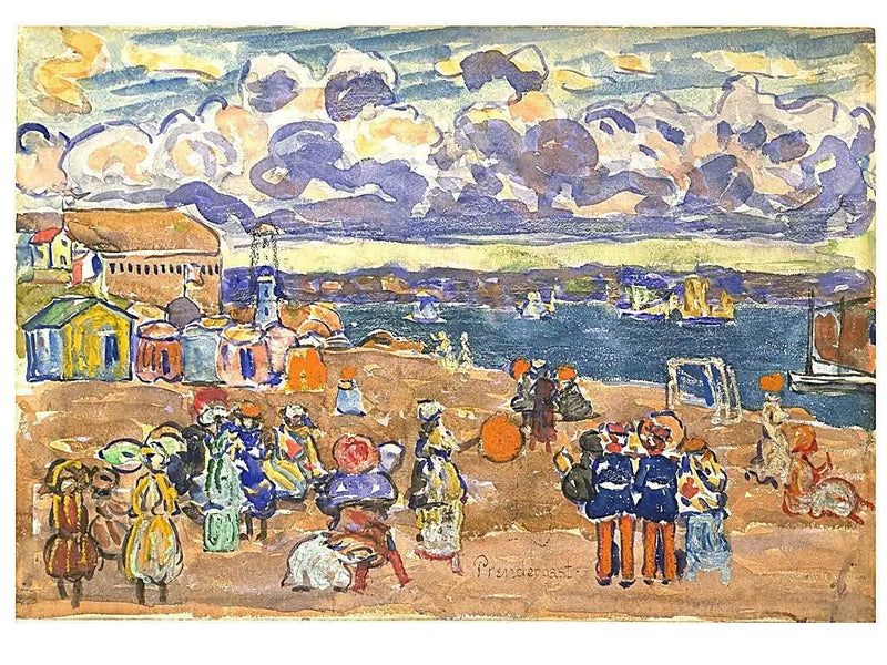 Pláž ve Saint-Malo - Maurice Prendergast