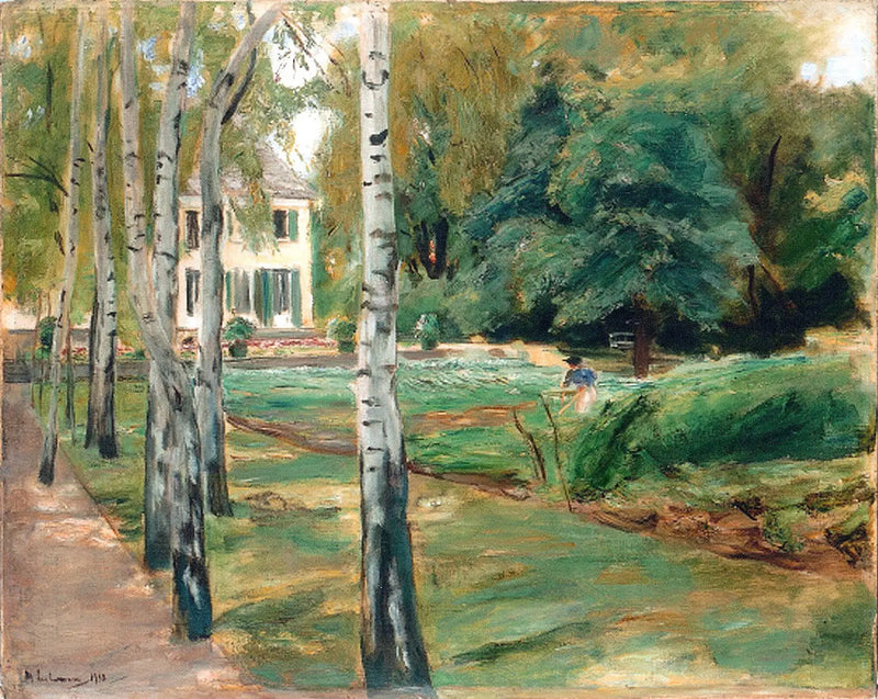 Alej bříz v zahradě Wannsee na západě - Max Liebermann