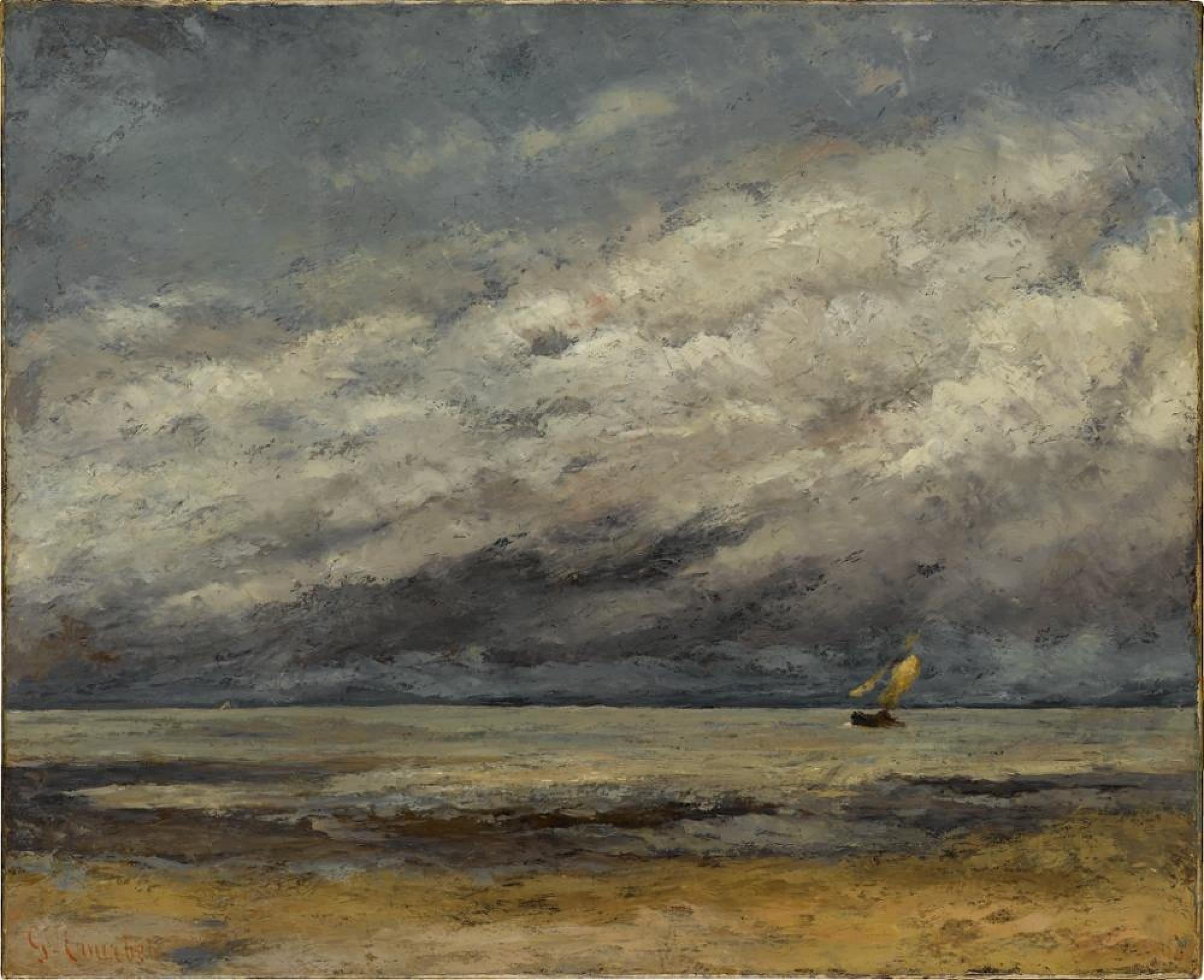 Marine avec voilier à l'approche de l'orage - Gustave Courbet