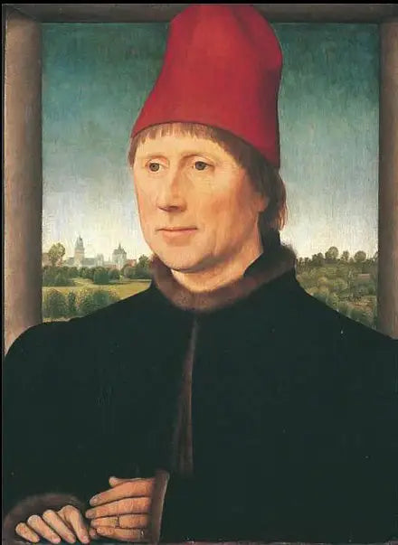 Portrét muže s červenou čepicí - Hans Memling