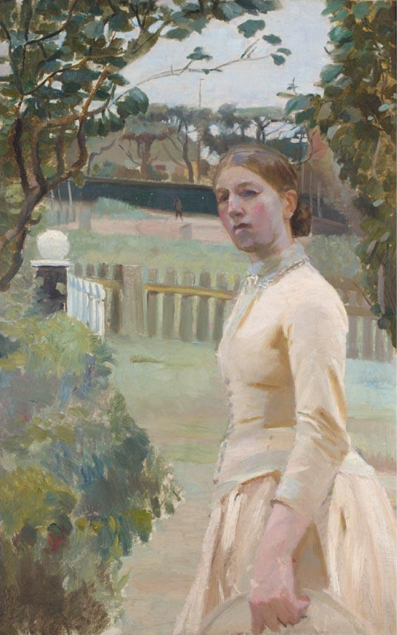 Anna Ancher v zahradě, Markvej. -Michael Peter Ancher
