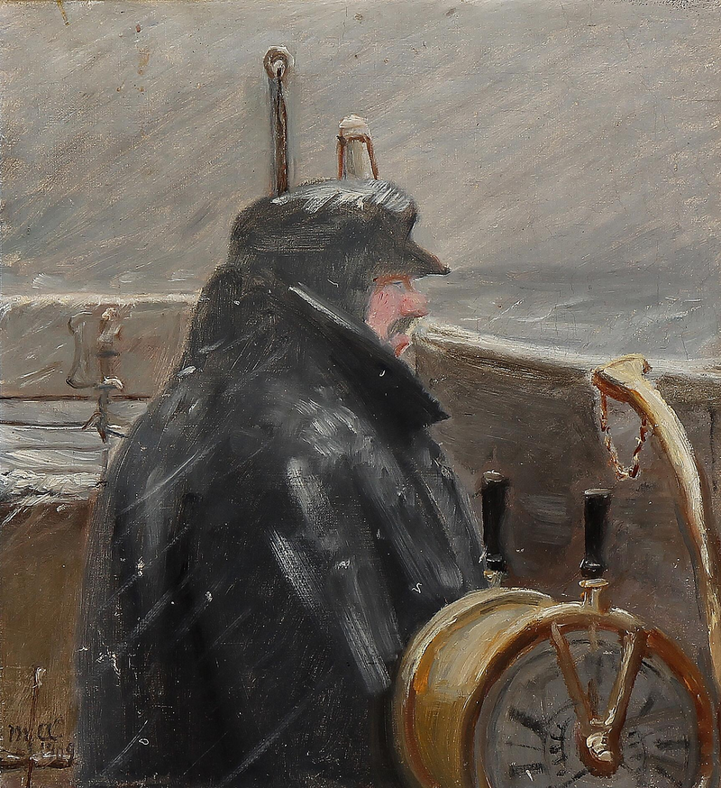 Un capitaine sur la passerelle. - Michael Peter Ancher