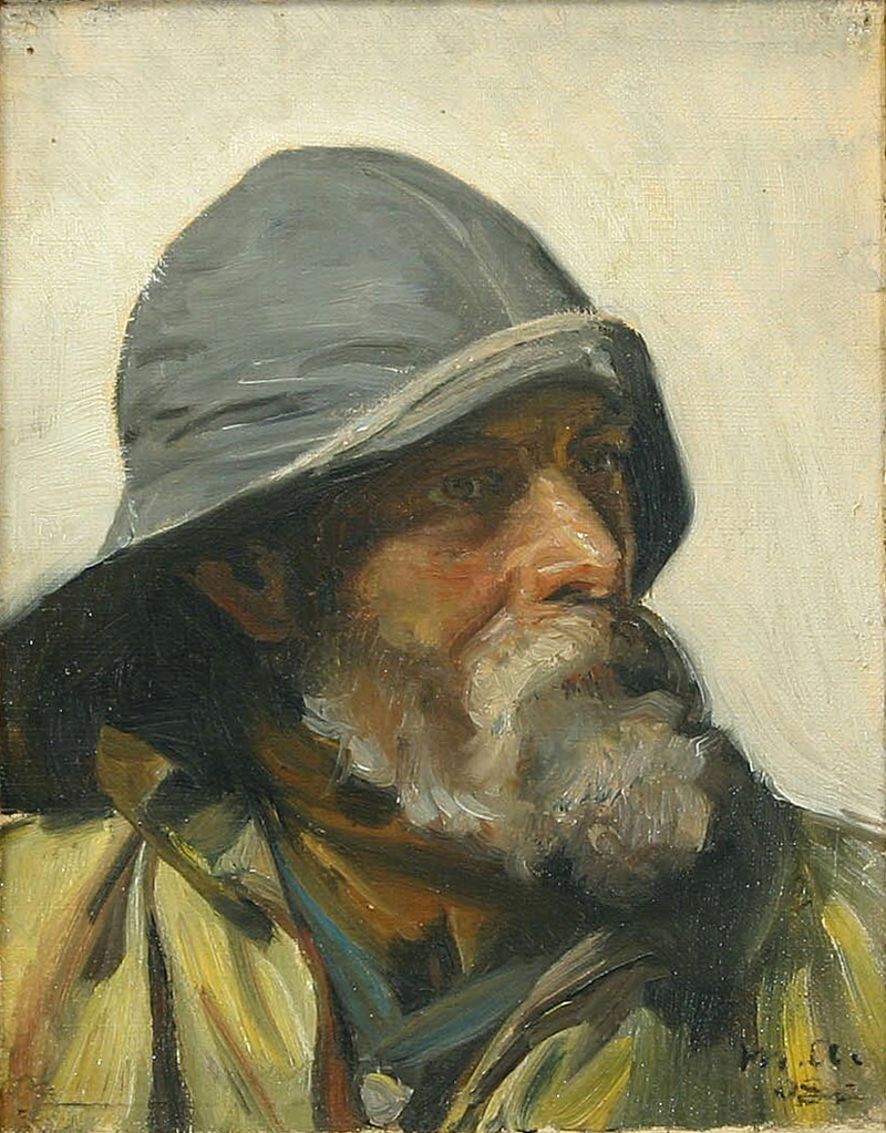 Un pêcheur portant un ciré (1908) - Michael Peter Ancher