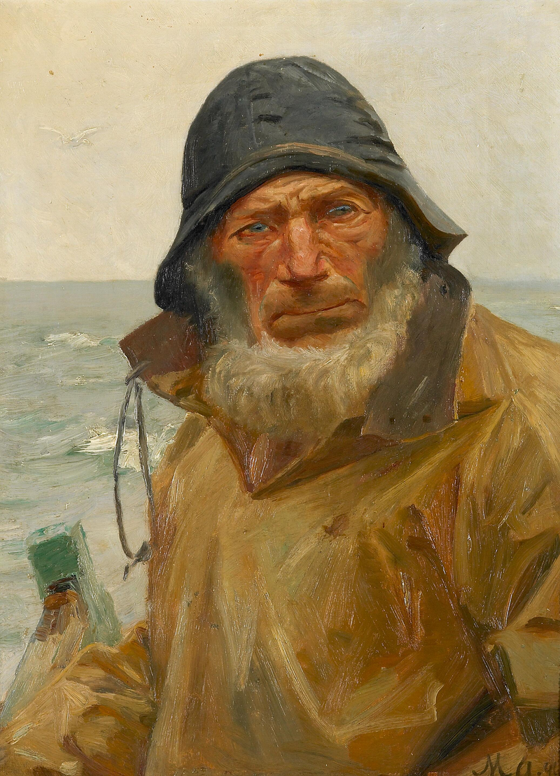 Rybář ve svém člunu. - Michael Peter Ancher