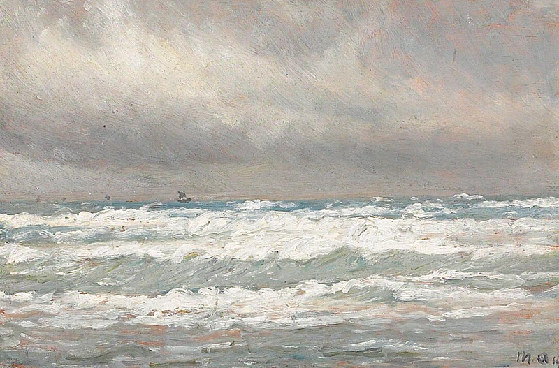 Côte par une journée venteuse. - Michael Peter Ancher