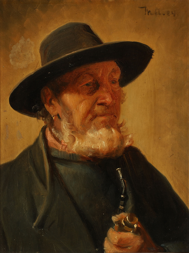 Portrait du pêcheur Ole Svendsen. - Michael Peter Ancher