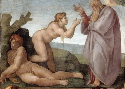 Reproduction du tableau « La Création d'Ève - Michel-Ange » par Alpha Reproduction en peinture à l’huile