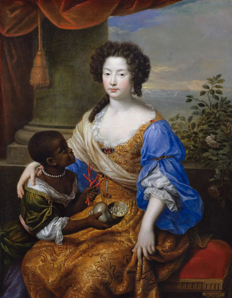 Louise de Kéroualle, vévodkyně z Portsmouthu s neznámou doprovodem - Pierre Mignard