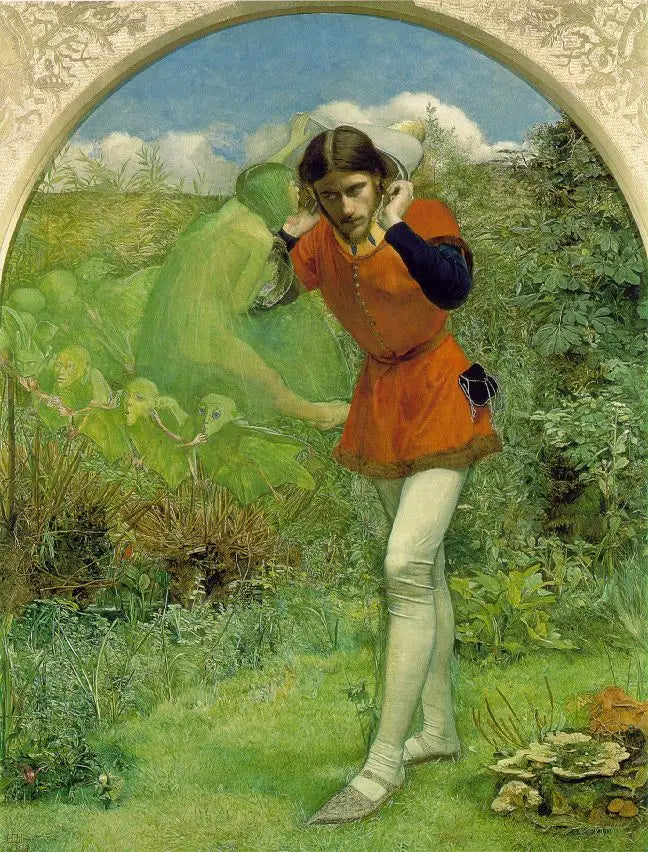 Ferdinand přitahován Ariel - John Everett Millais