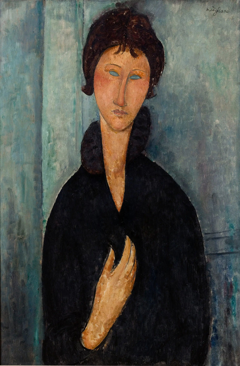 Žena s modrýma očima - Amedeo Modigliani
