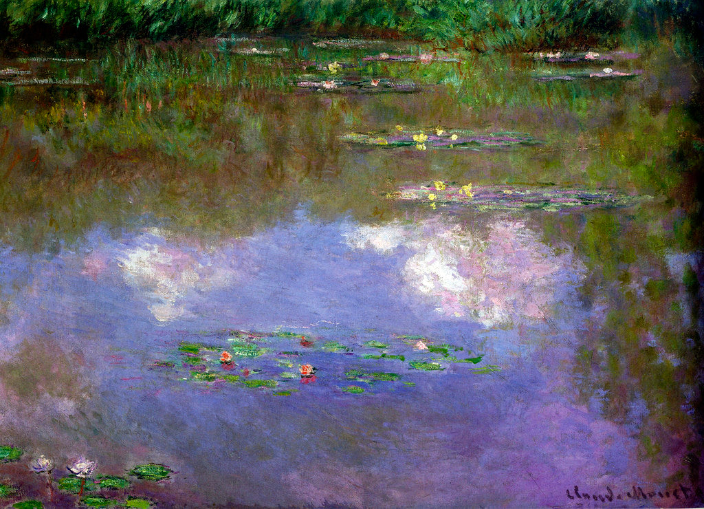Lekníny odrážející se na obloze – Claude Monet (kolem roku 1915)