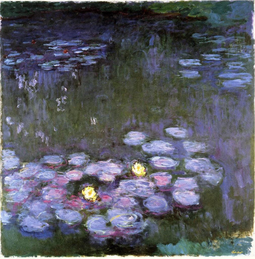 🎨 Lekníny za fialového soumraku - Claude Monet