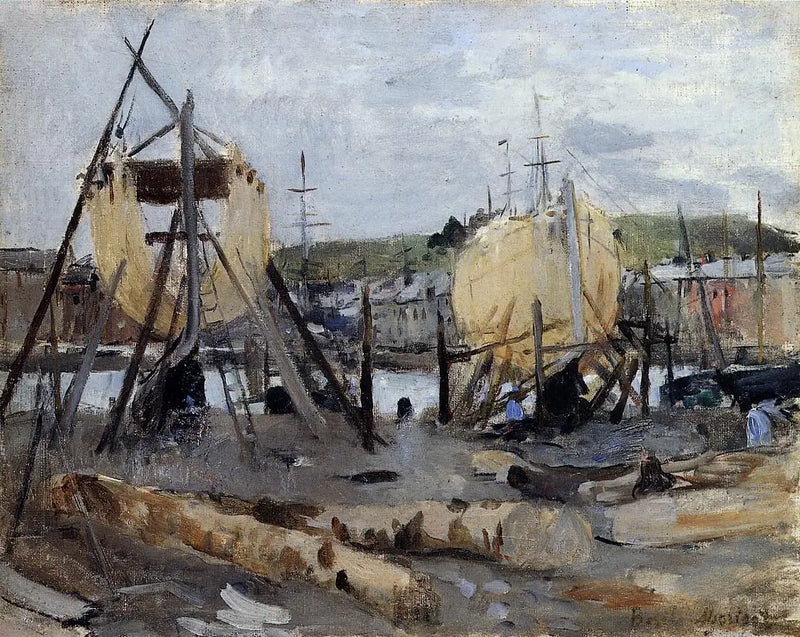 Lodě ve výstavbě - Berthe Morisot