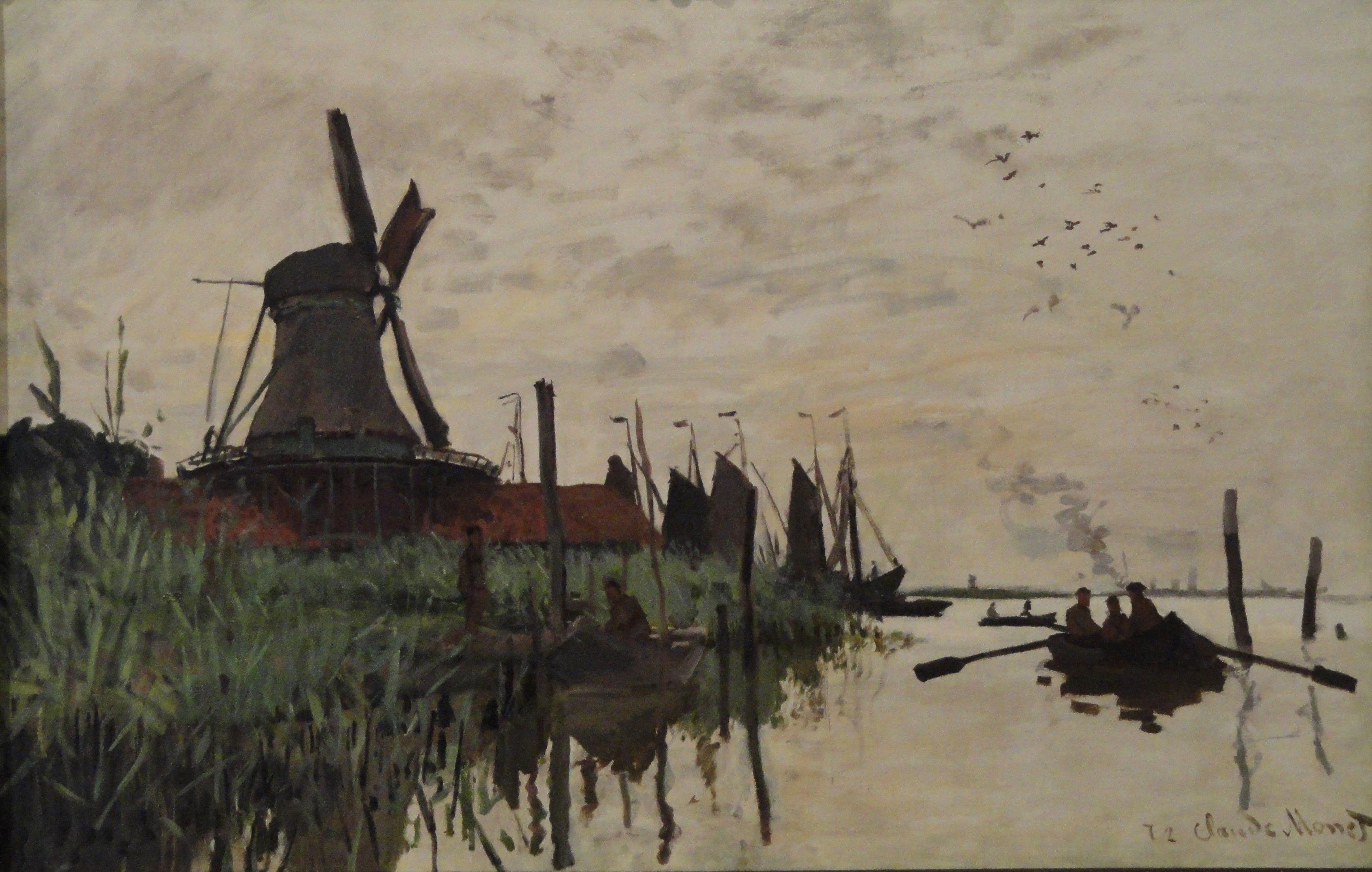 Větrné mlýny u Zaandamu - Claude Monet