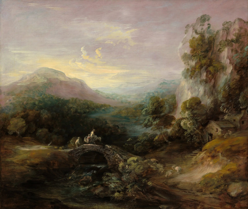 Horská krajina s mostem - Thomas Gainsborough