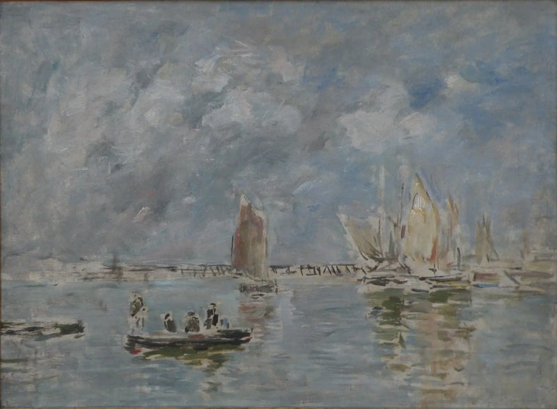 Lodě a estakáda - Eugène Boudin