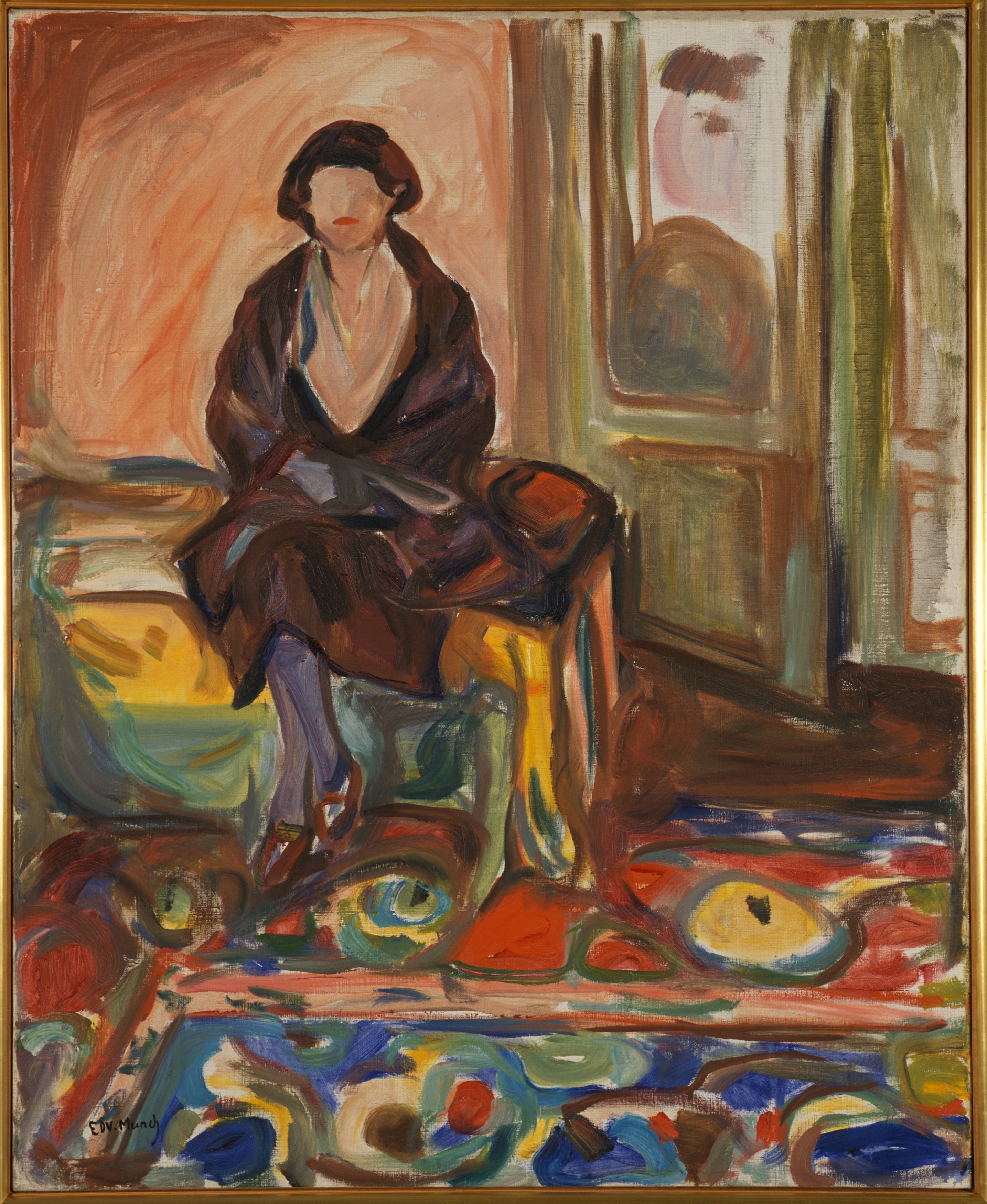Reproduction du tableau « Modèle assis sur le canapé - Edvard Munch » par Alpha Reproduction en peinture à l’huile