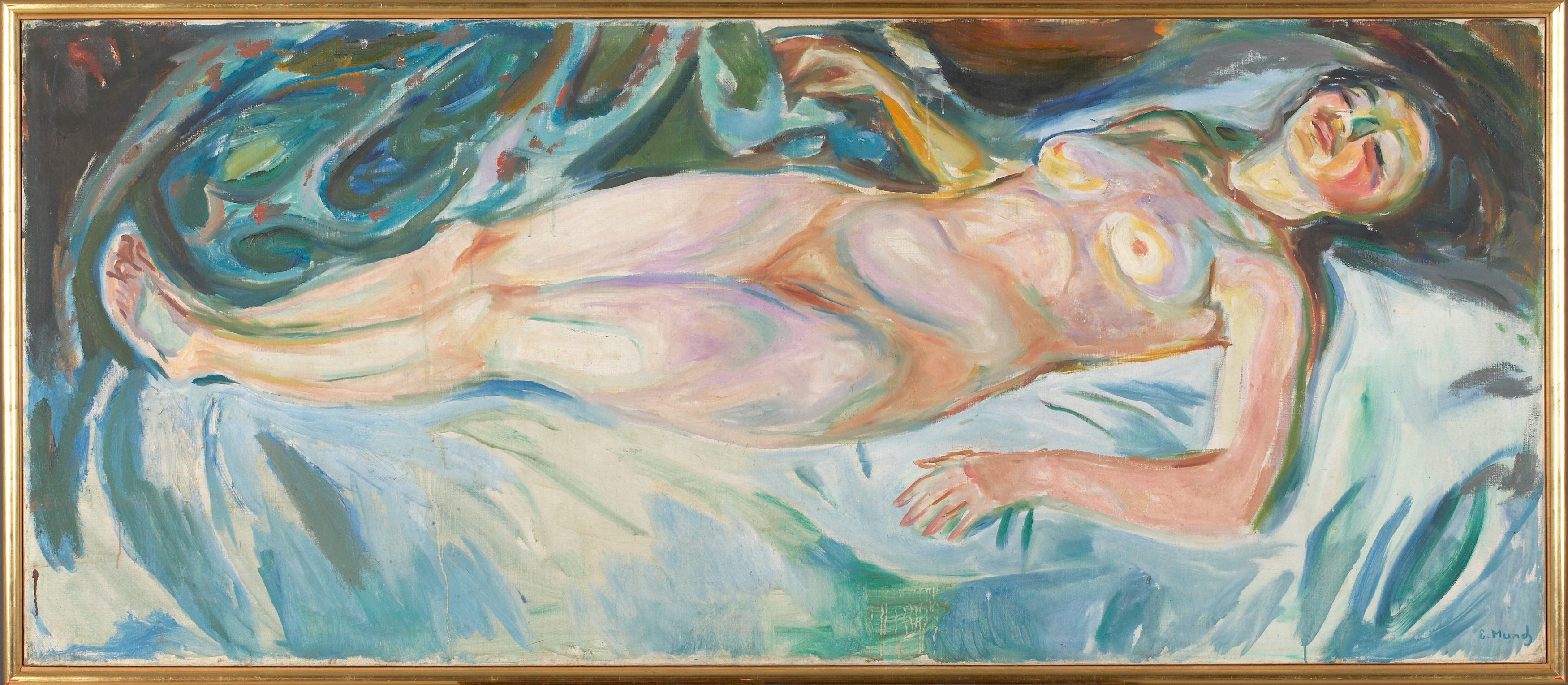 Reproduction du tableau « Nu couché : nuit - Edvard Munch » par Alpha Reproduction en peinture à l’huile