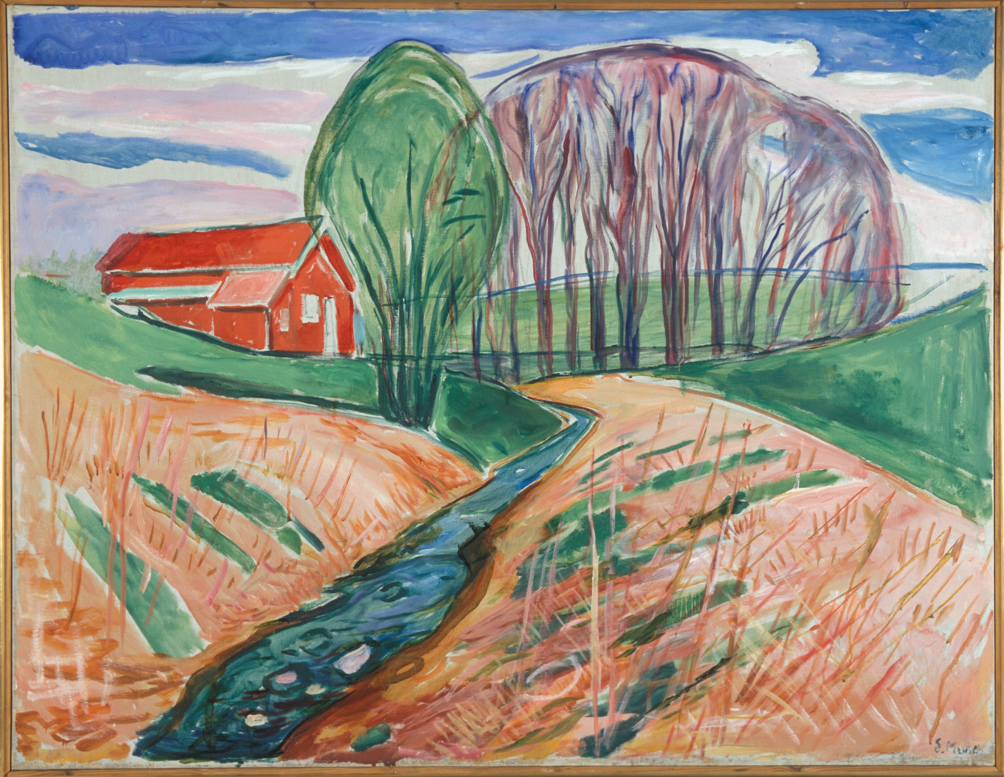 Reproduction du tableau « La Maison rouge - Edvard Munch » par Alpha Reproduction en peinture à l’huile