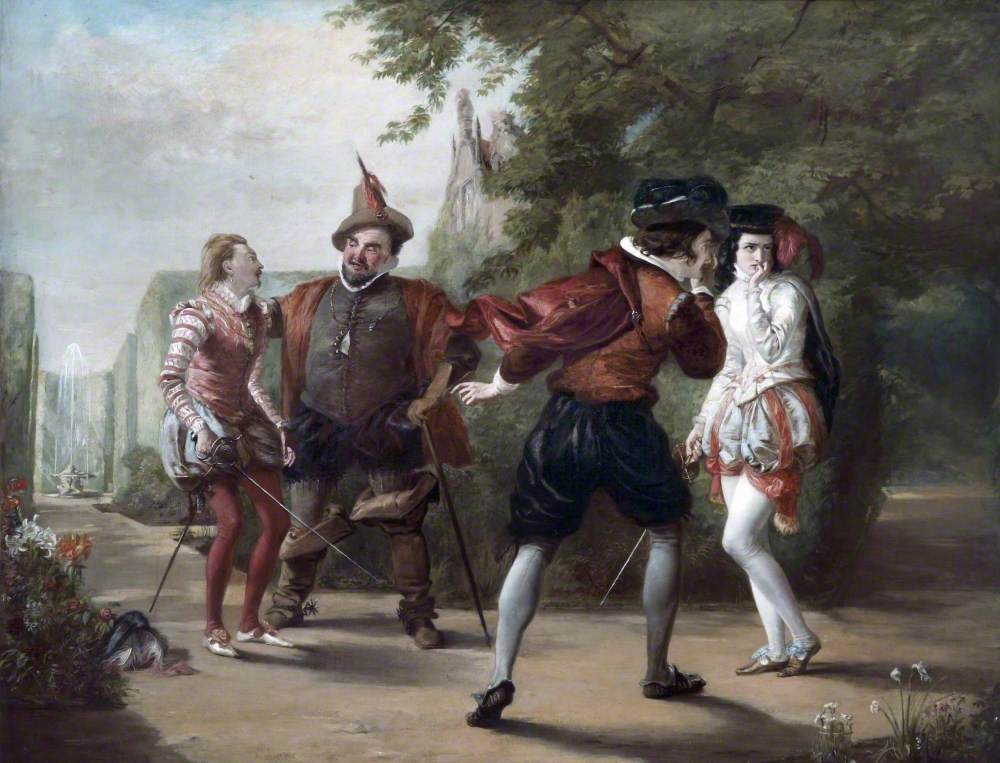 La scène du duel tirée de « La Nuit des rois » de William Shakespeare - William Powell Frith