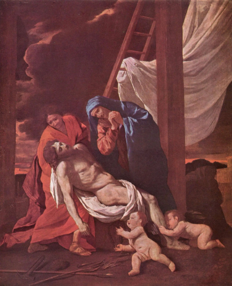 Klesání z kříže - Nicolas Poussin
