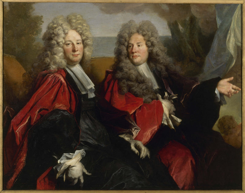 Portrait de deux échevins en fonction en 1702 : Hugues Desnotz, à droite, et un inconnu, supposé Boutet, à gauche (fragment) - Nicolas de Largillière