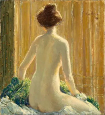 Nu sedící - Childe Hassam