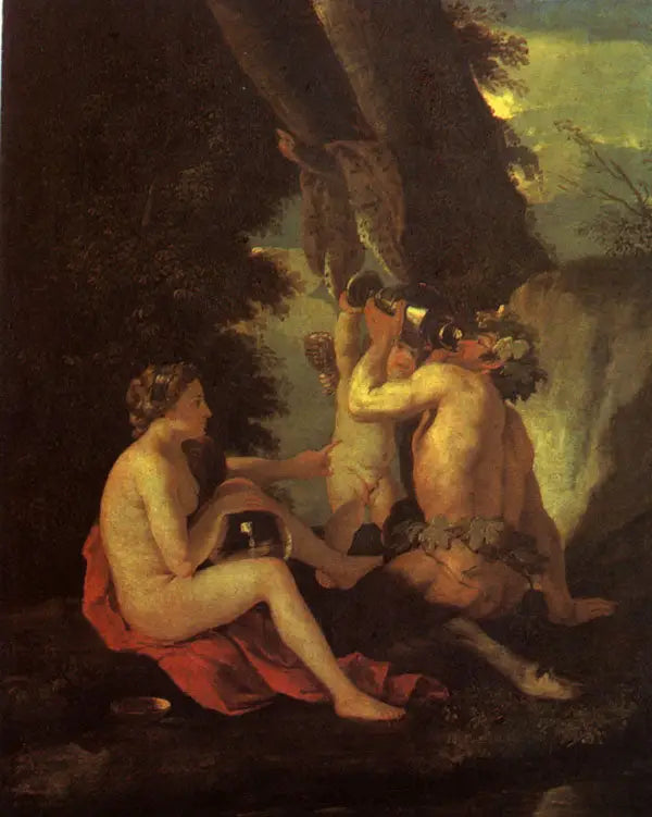 Scène bachique ou Nymphe et satyre buvant - Nicolas Poussin - Alpha Reproduction