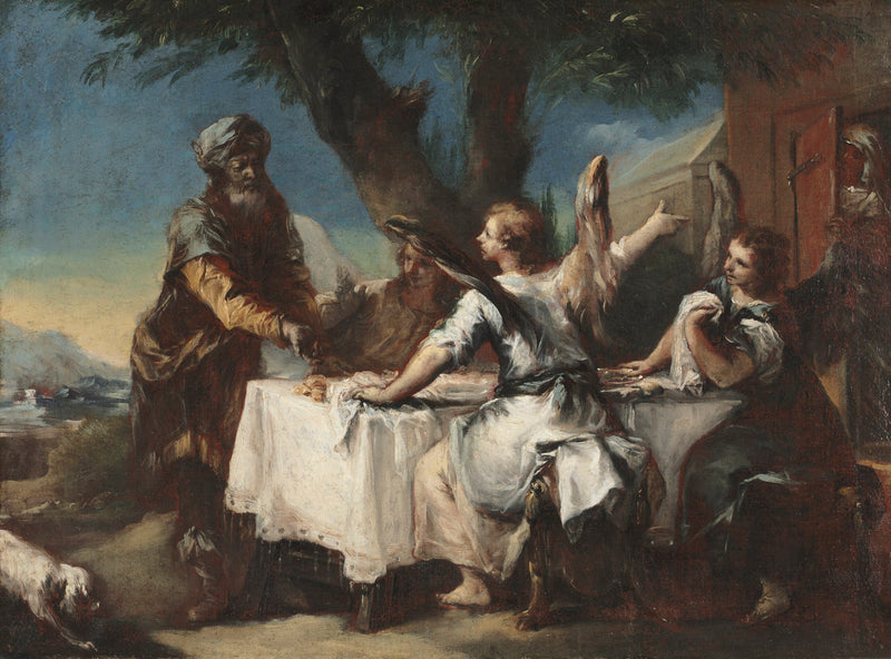 Abraham přivítá tři anděly - Francesco Guardi