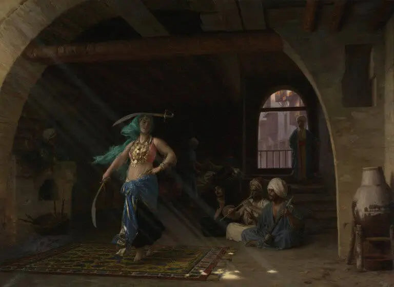 Almeh provádějící tanec s mečem - Jean-Léon Gérôme