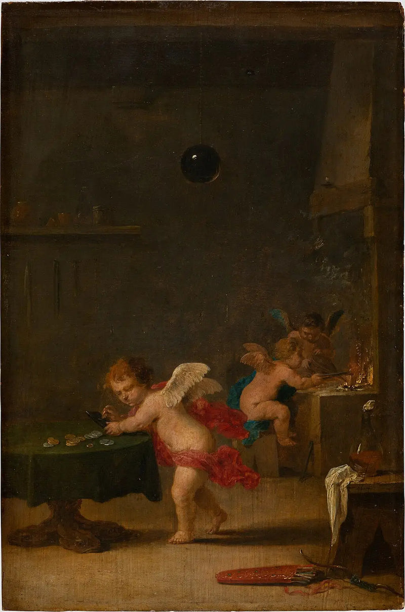 Amoretti v ateliéru alchymisty - David Teniers ml.