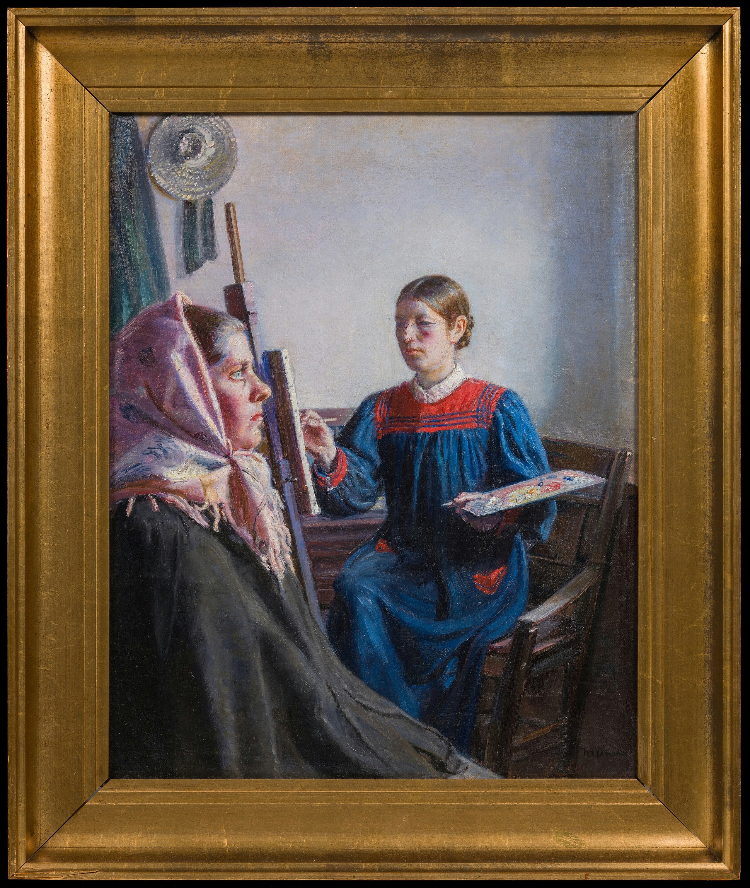 Anna Ancher maluje model - Michael Peter Ancher