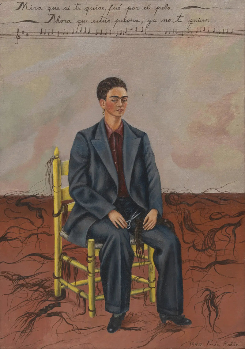 Autoportrét s krátkými vlasy - Frida Kahlo