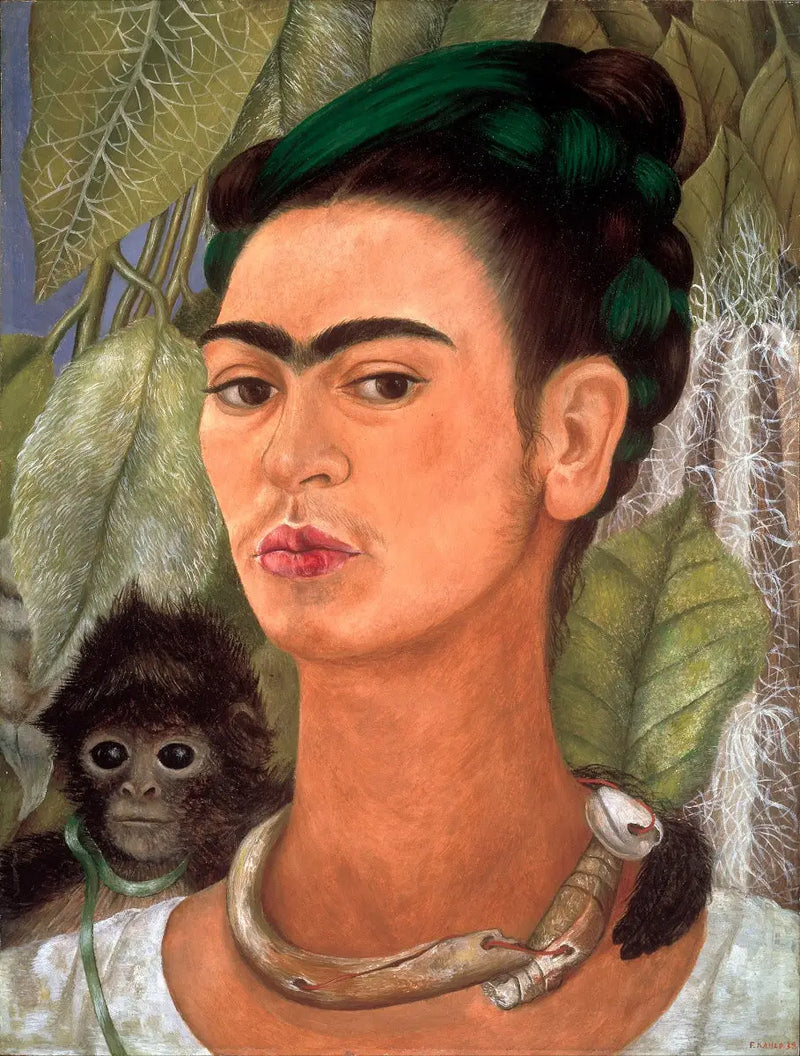 Autoportrét s opicí - Frida Kahlo