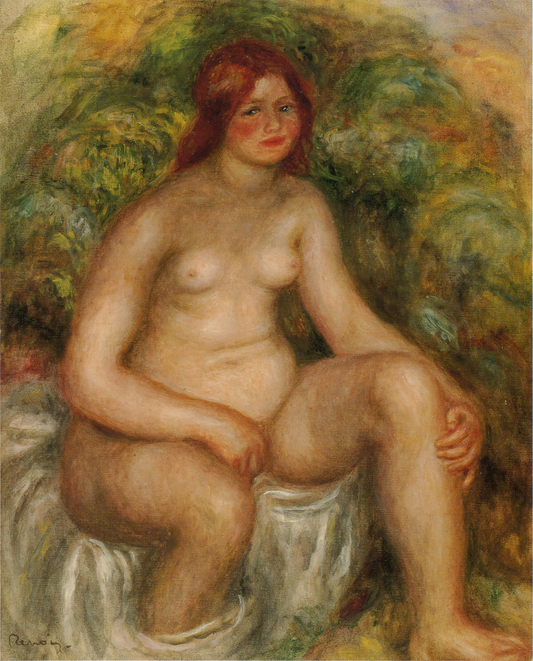 Reproduction du tableau « Baigneuse assise - Pierre-Auguste Renoir » par Alpha Reproduction en peinture à l’huile