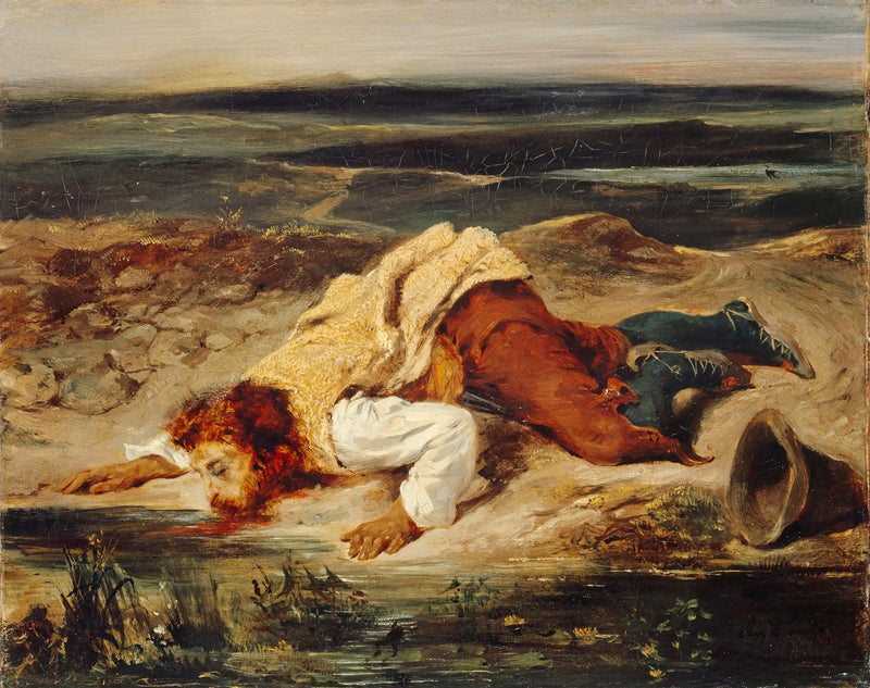 Zraněný bandita - Eugène Delacroix