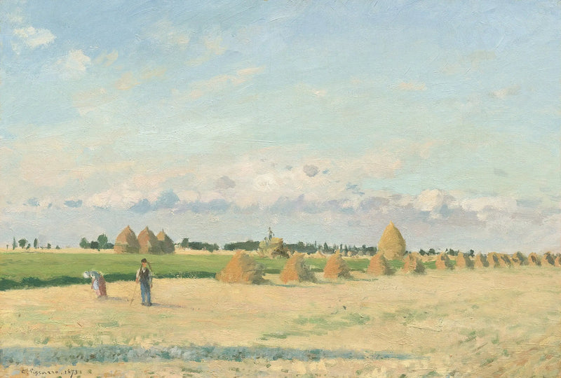 Otevřená pole s senem poblíž Pontoise - Camille Pissarro