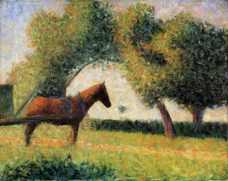 Kůň na poli - Georges Seurat