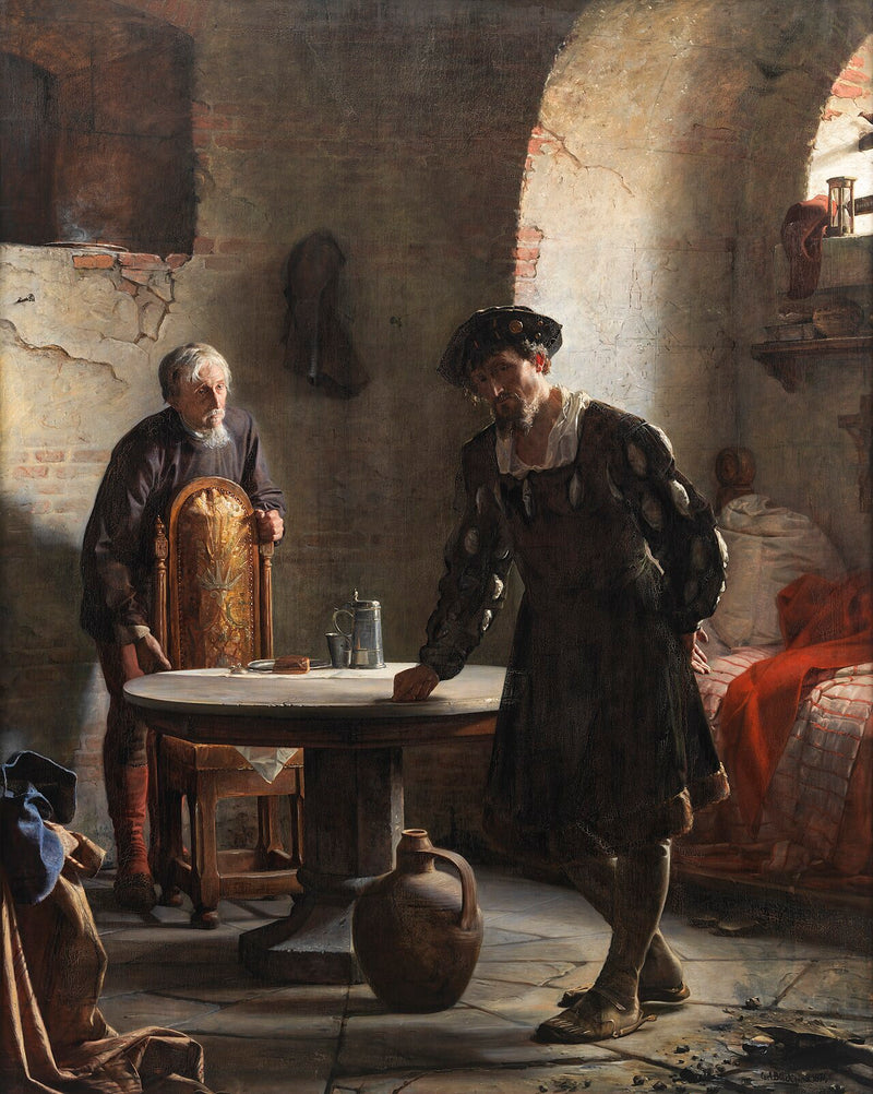 Christian II ve vězení na hradě Sønderborg - Carl Heinrich Bloch