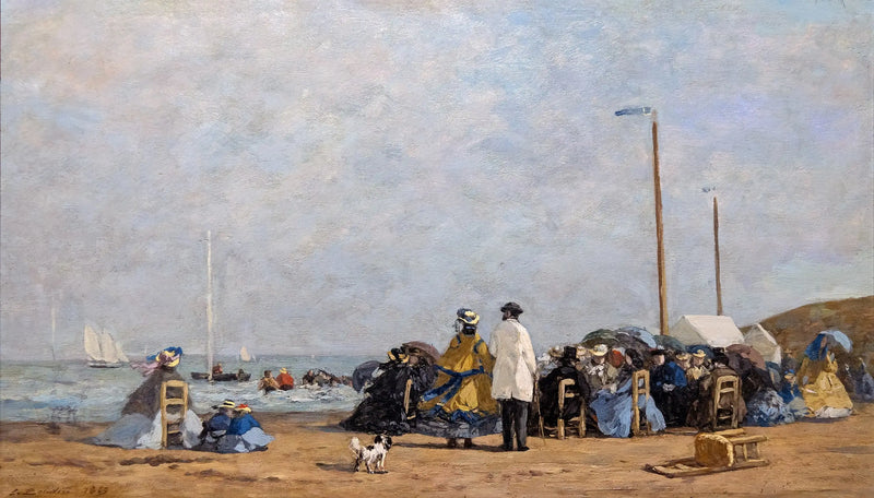 Krinolíny na pláži - Eugène Boudin