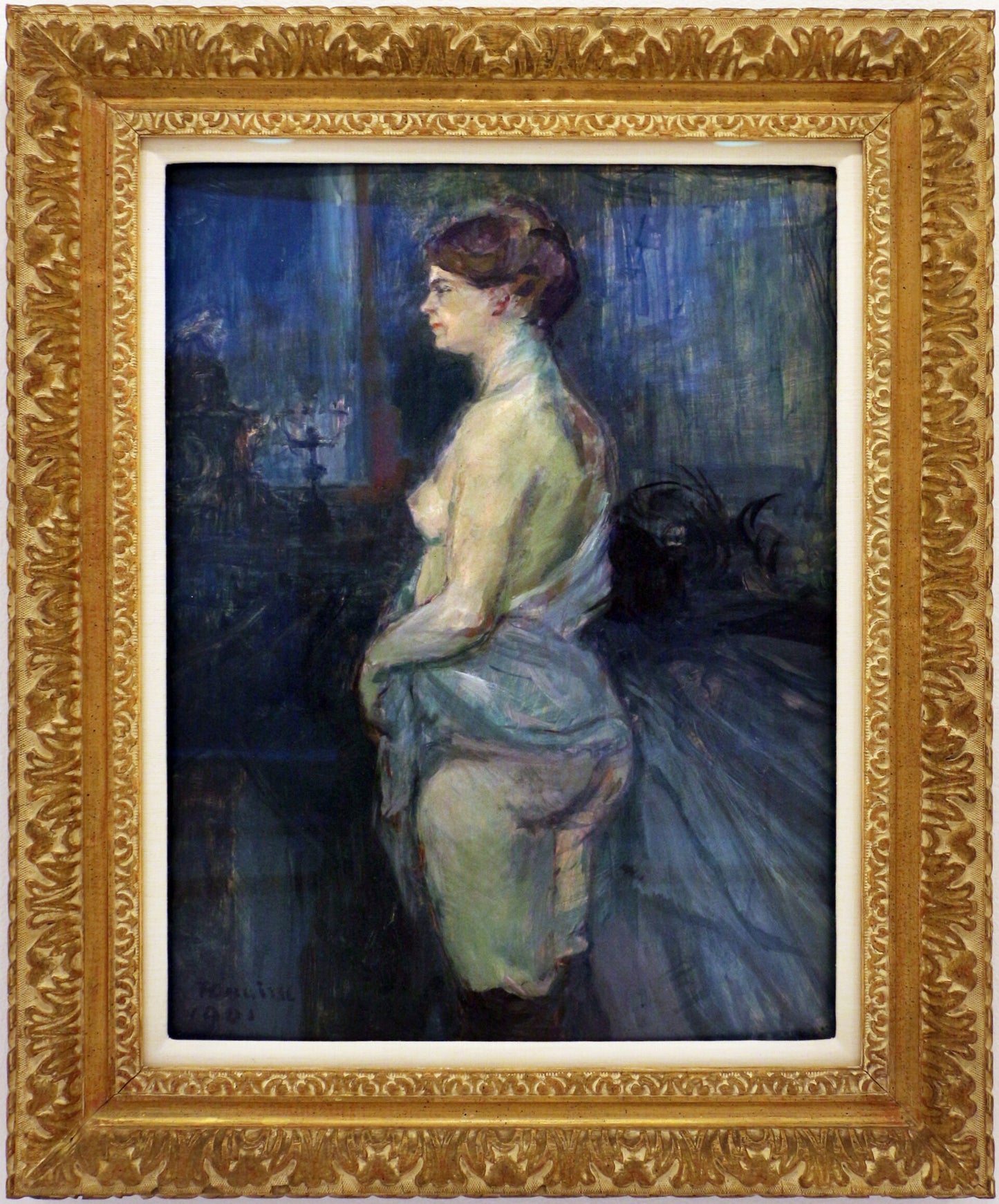 Žena, která si vyhrnuje košili - Henri de Toulouse-Lautrec