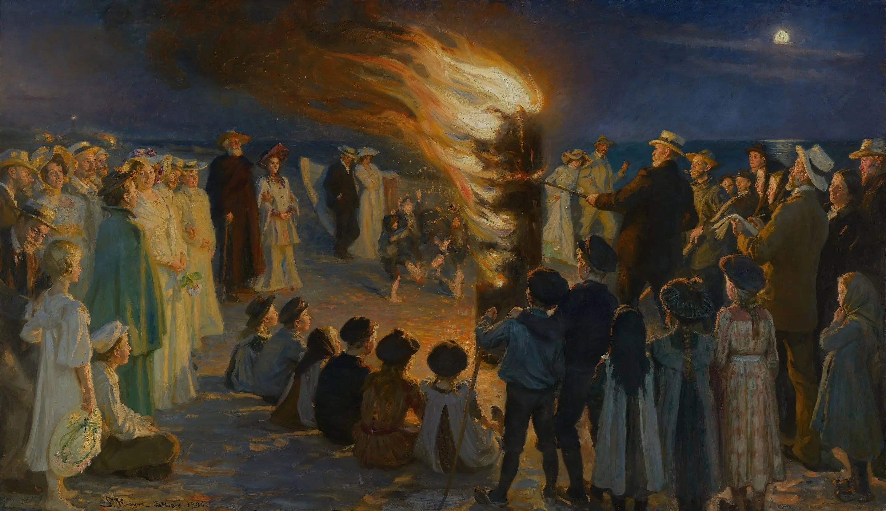 Feu de joie du réveillon du solstice d’été sur la plage de Skagen - Peder Severin Krøyer - Alpha Reproduction