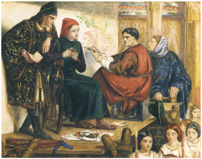 Giotto malující portrét Danta - Dante Gabriel Rossetti