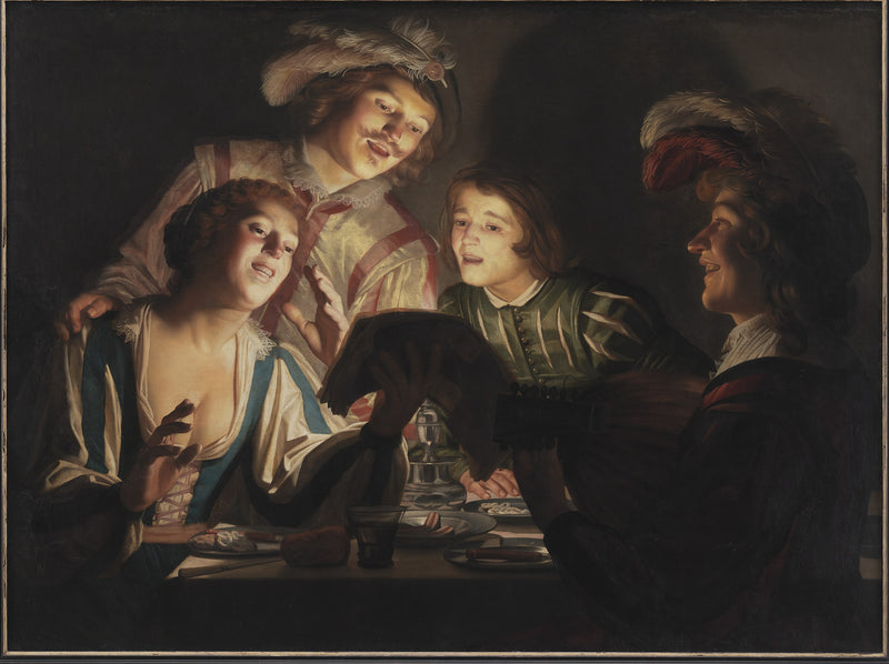 Hudební skupina při svíčkách - Gerrit van Honthorst