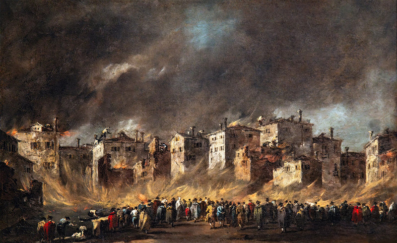 Požár skladu s olejem San Marcuola - Francesco Guardi