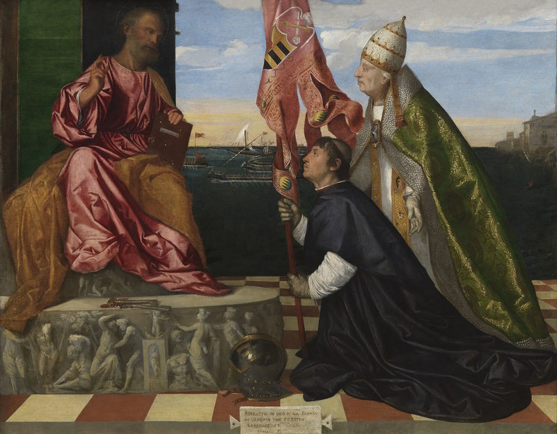Jacopo Pesaro presenting the pope Alexander VI at Saint Peter - Titian
