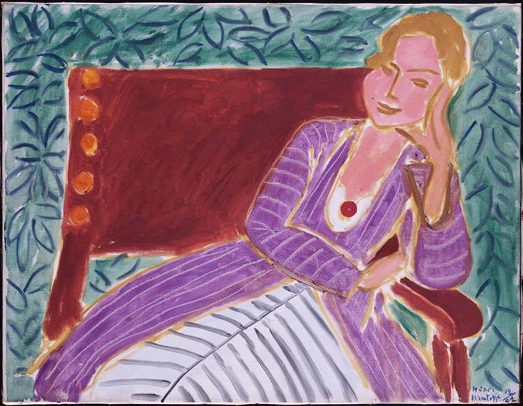 Reproduction du tableau « Jeune Fille assise, robe persane - Henri Matisse » par Alpha Reproduction en peinture à l’huile